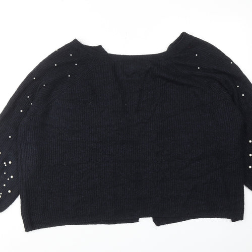 Marks and Spencer Womens Blue V-Neck Acrylic Cardigan Jumper Size XL