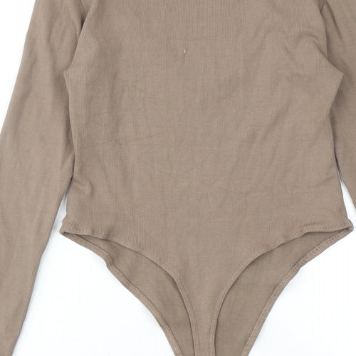 Luxe to kill Womens Brown Viscose Bodysuit One-Piece Size L Snap