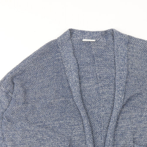 VILA Womens Blue V-Neck Geometric Cotton Cardigan Jumper Size S