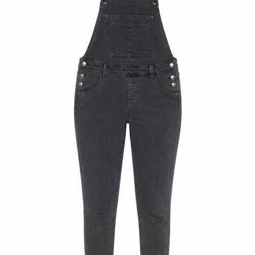 A&G Womens Black Cotton Dungaree One-Piece Size XS L30 in Button