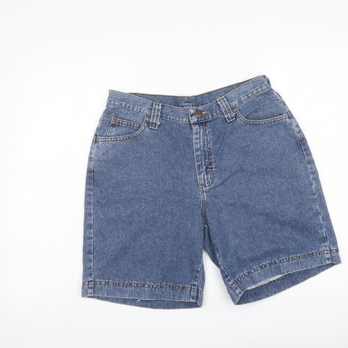 Riders Womens Blue Cotton Bermuda Shorts Size 10 L8 in Regular Button