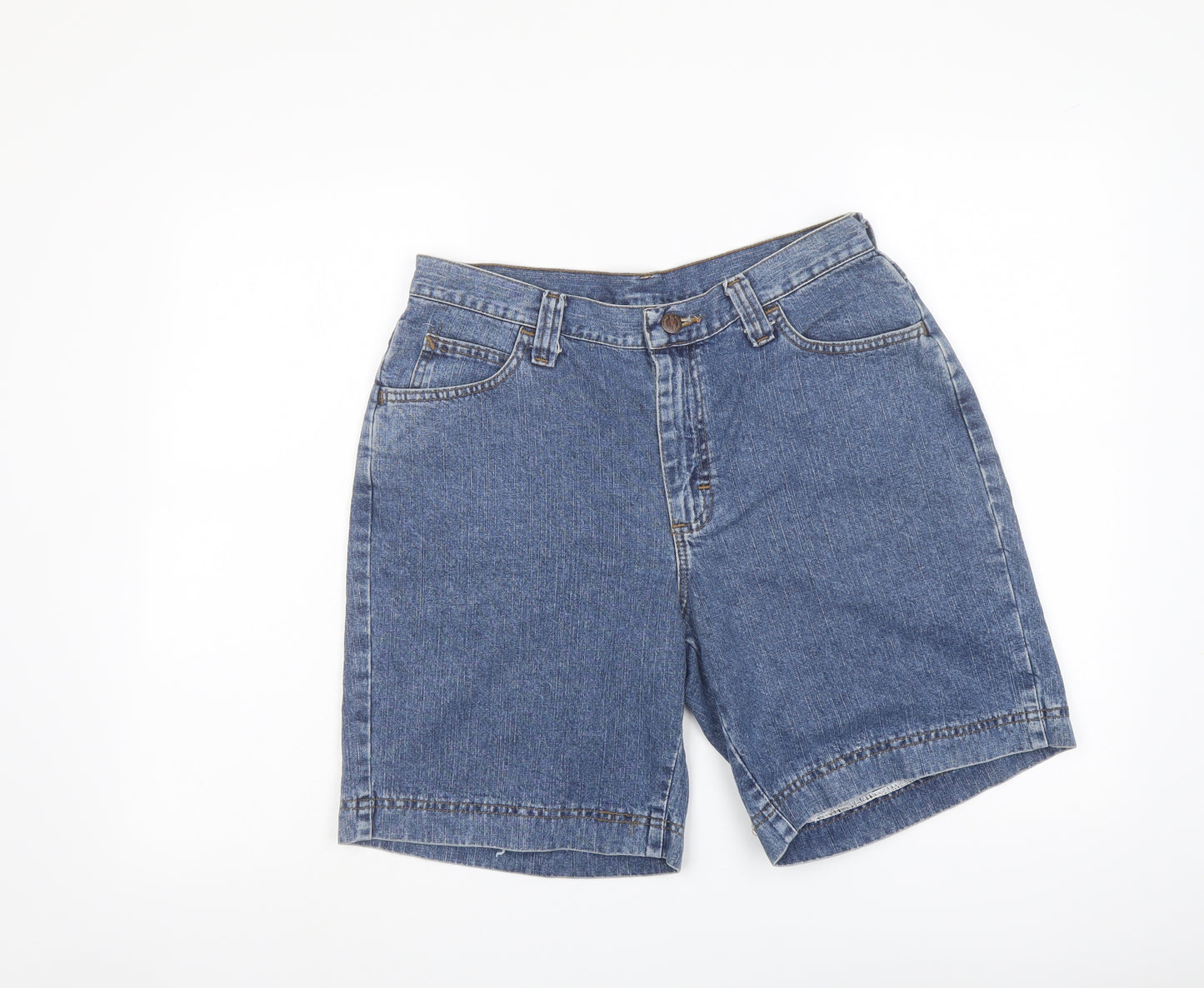 Riders Womens Blue Cotton Bermuda Shorts Size 10 L8 in Regular Button