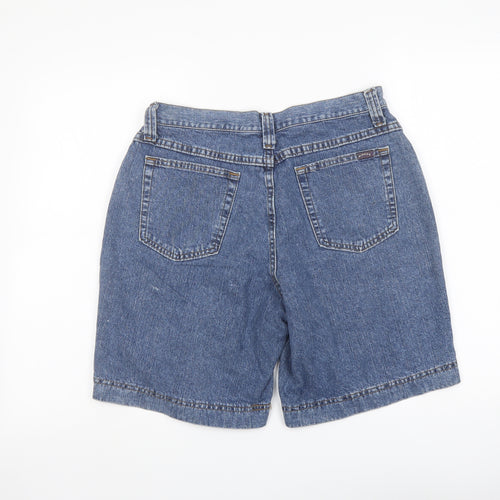 Riders Womens Blue Cotton Bermuda Shorts Size 10 L8 in Regular Button