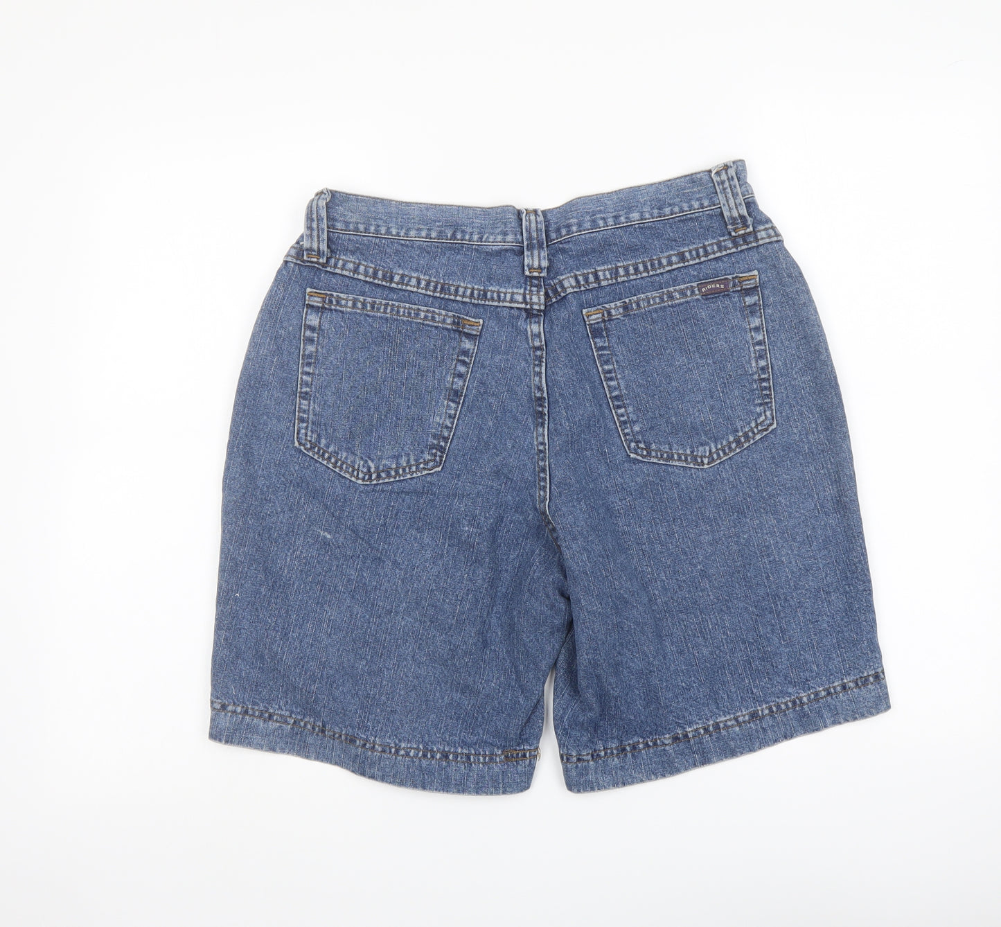 Riders Womens Blue Cotton Bermuda Shorts Size 10 L8 in Regular Button