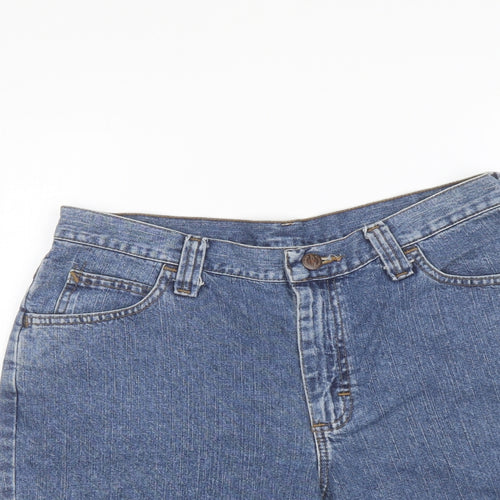 Riders Womens Blue Cotton Bermuda Shorts Size 10 L8 in Regular Button