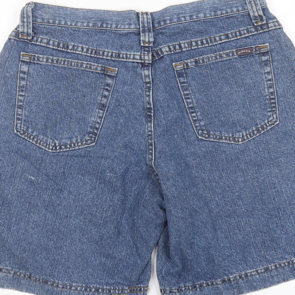 Riders Womens Blue Cotton Bermuda Shorts Size 10 L8 in Regular Button