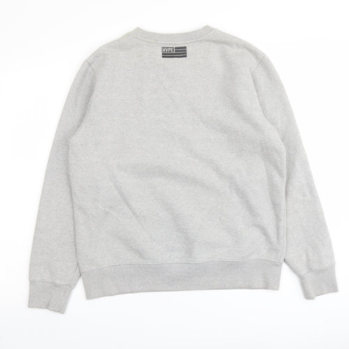 HVPE Mens Grey Cotton Pullover Sweatshirt Size S