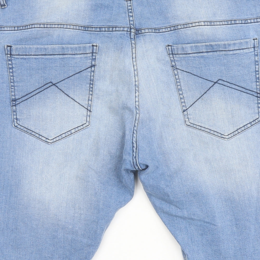 Loyalty & Faith Mens Blue Cotton Bermuda Shorts Size 38 in L12 in Regular Button