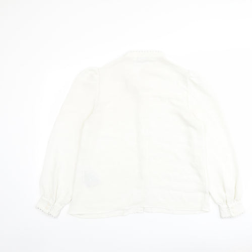 VERO MODA Womens Ivory Polyester Basic Button-Up Size M V-Neck