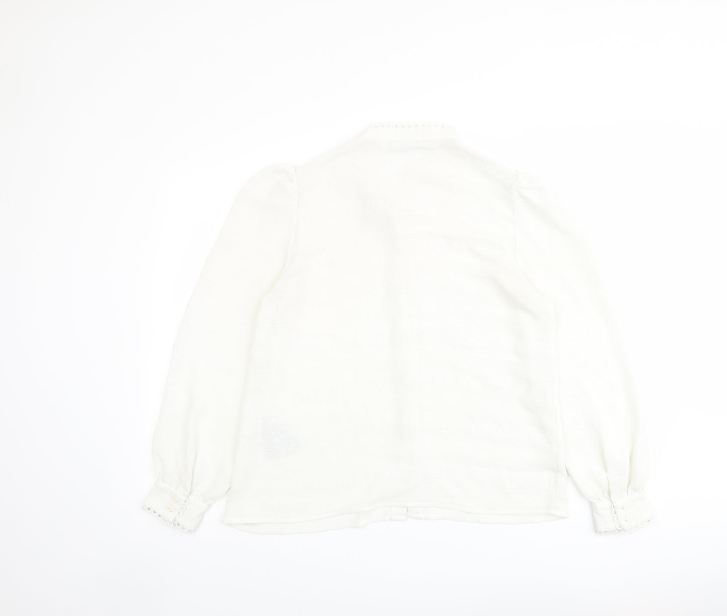 VERO MODA Womens Ivory Polyester Basic Button-Up Size M V-Neck