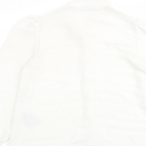 VERO MODA Womens Ivory Polyester Basic Button-Up Size M V-Neck