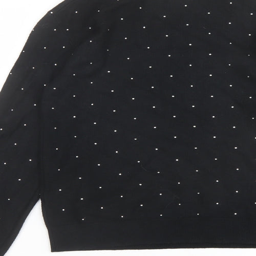 Marks and Spencer Womens Black Round Neck Viscose Pullover Jumper Size XS