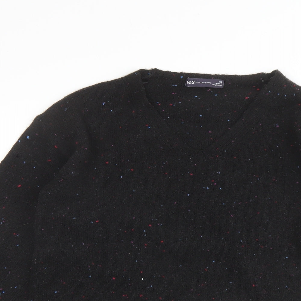 Marks and Spencer Womens Black Round Neck Acrylic Pullover Jumper Size XS