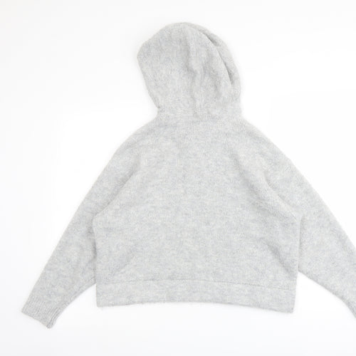 Marks and Spencer Womens Grey Round Neck Acrylic Pullover Jumper Size M