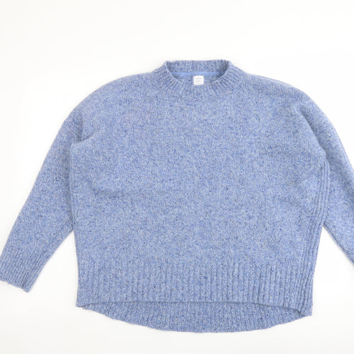 John Lewis Womens Blue Round Neck Wool Pullover Jumper Size 18