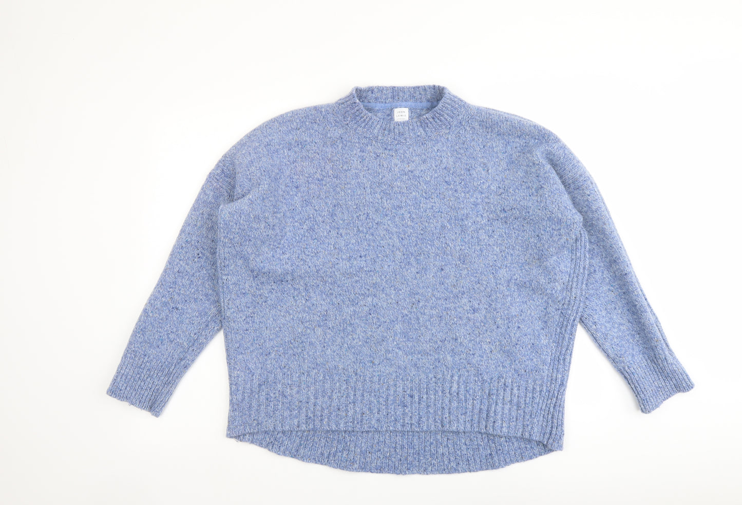 John Lewis Womens Blue Round Neck Wool Pullover Jumper Size 18