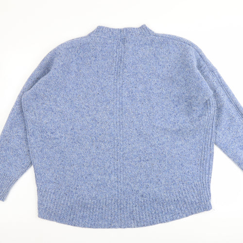 John Lewis Womens Blue Round Neck Wool Pullover Jumper Size 18