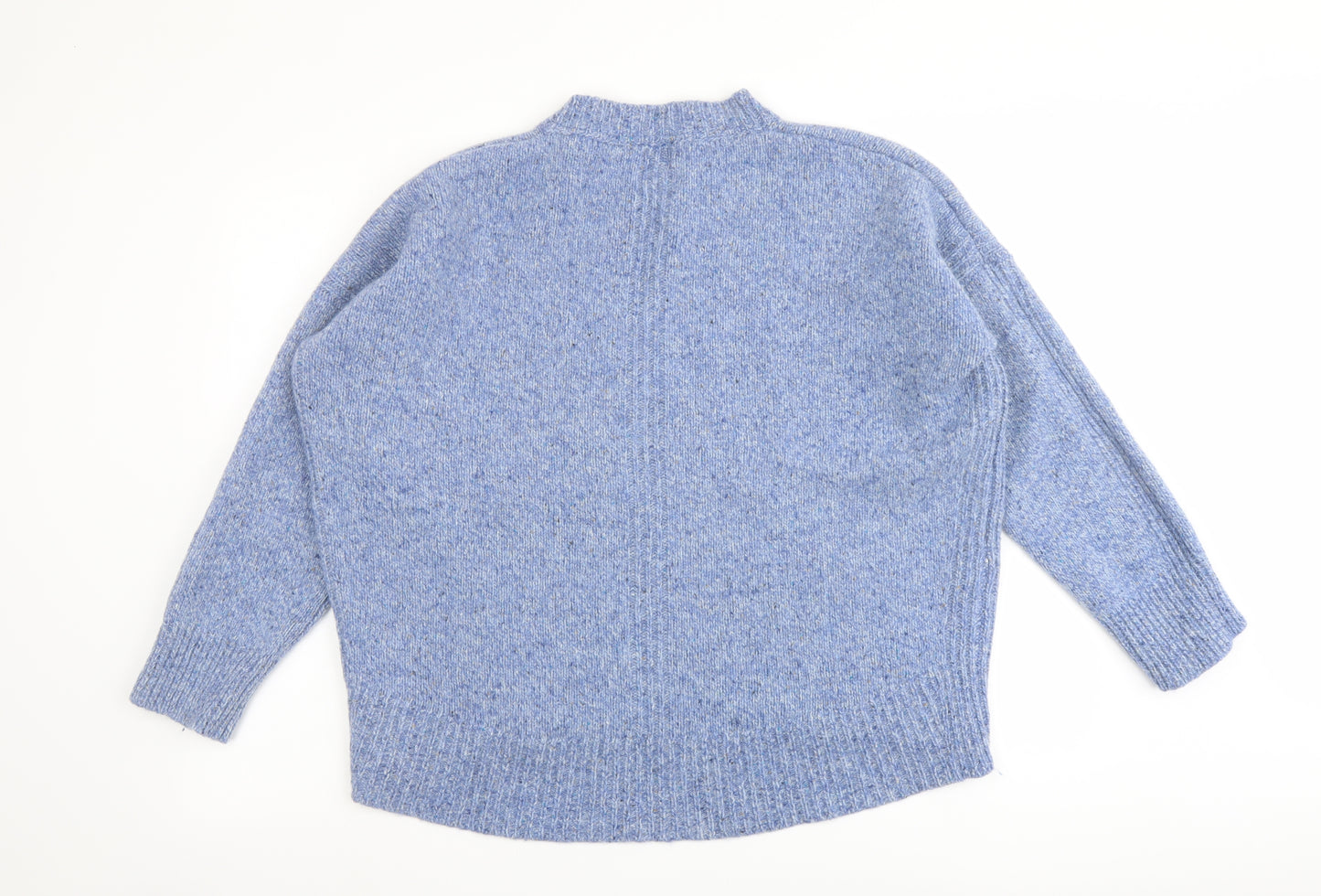 John Lewis Womens Blue Round Neck Wool Pullover Jumper Size 18