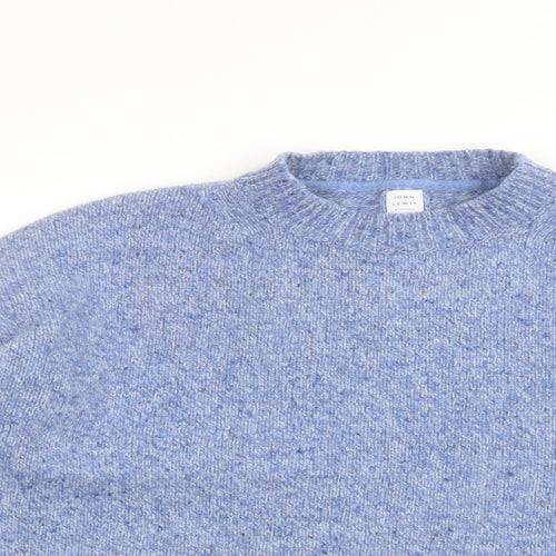 John Lewis Womens Blue Round Neck Wool Pullover Jumper Size 18