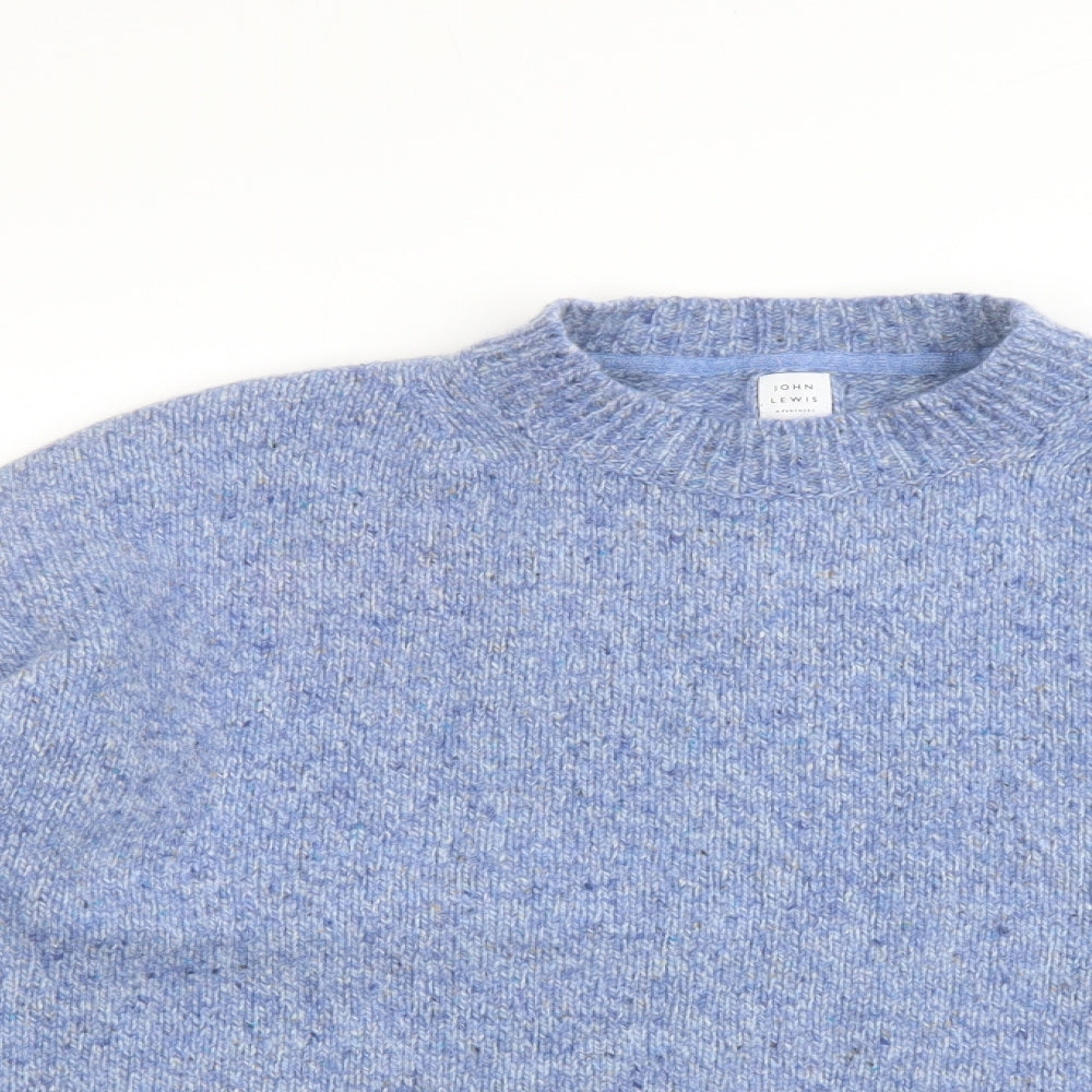 John Lewis Womens Blue Round Neck Wool Pullover Jumper Size 18