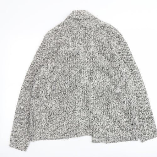 Marks and Spencer Womens Grey V-Neck Acrylic Cardigan Jumper Size 18
