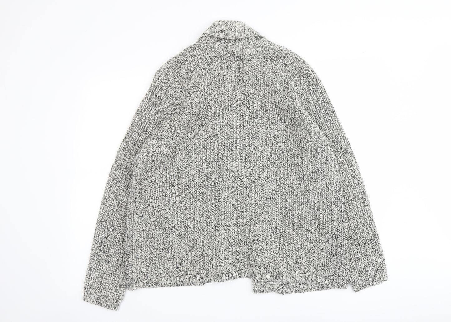 Marks and Spencer Womens Grey V-Neck Acrylic Cardigan Jumper Size 18