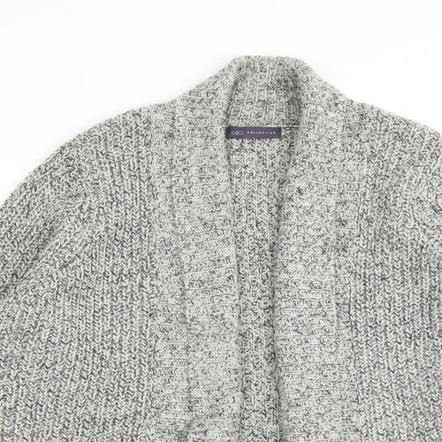 Marks and Spencer Womens Grey V-Neck Acrylic Cardigan Jumper Size 18