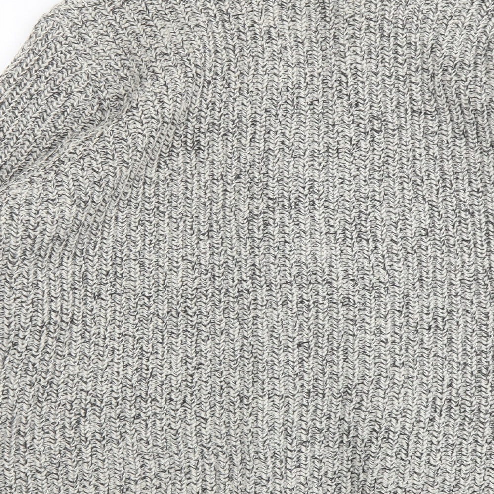 Marks and Spencer Womens Grey V-Neck Acrylic Cardigan Jumper Size 18