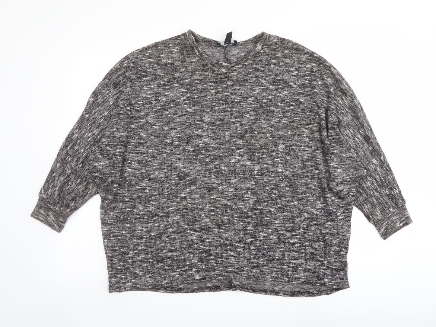 New Look Womens Grey Round Neck Polyester Pullover Jumper Size S
