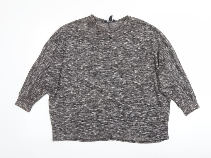 New Look Womens Grey Round Neck Polyester Pullover Jumper Size S
