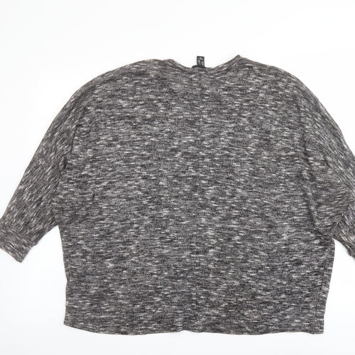New Look Womens Grey Round Neck Polyester Pullover Jumper Size S
