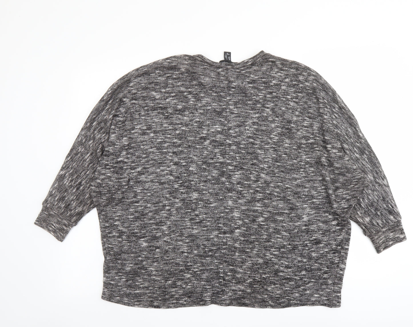 New Look Womens Grey Round Neck Polyester Pullover Jumper Size S