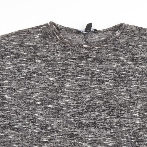 New Look Womens Grey Round Neck Polyester Pullover Jumper Size S