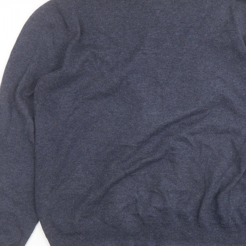 Debenhams Womens Blue Round Neck Cotton Cardigan Jumper Size 12
