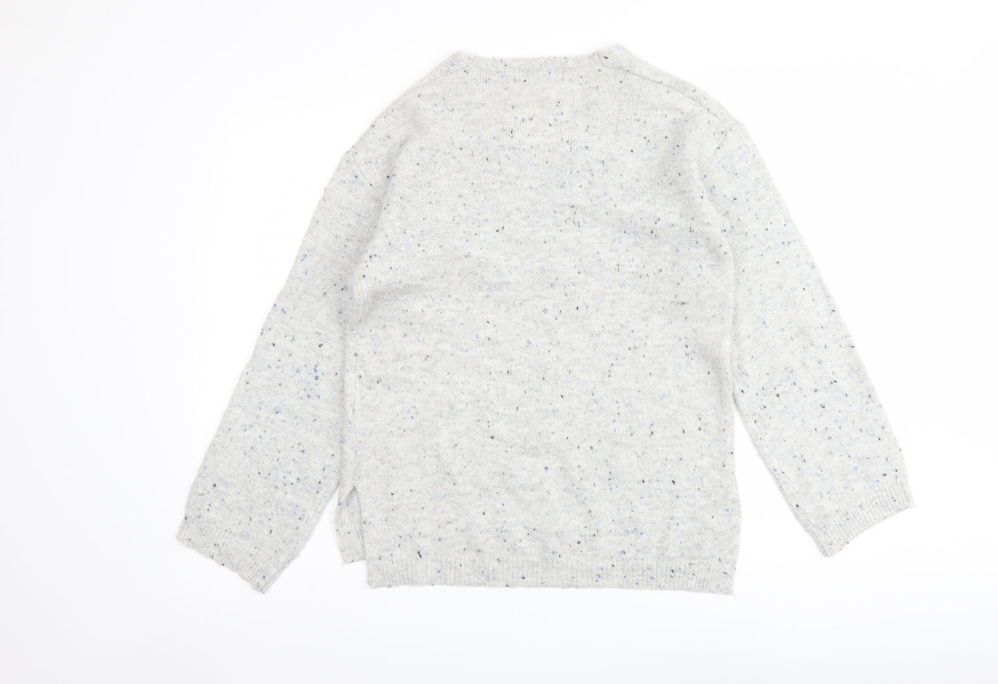 Marks and Spencer Womens Grey V-Neck Acrylic Pullover Jumper Size XS