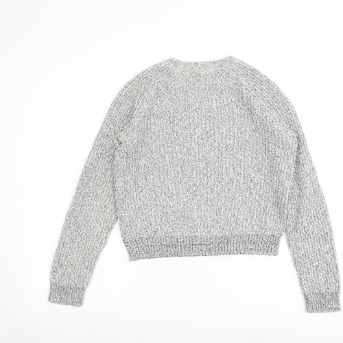 H&M Womens Grey Round Neck Cotton Pullover Jumper Size S