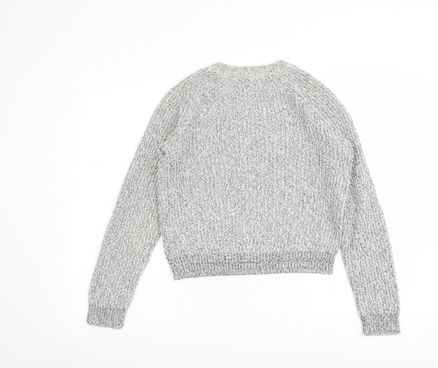 H&M Womens Grey Round Neck Cotton Pullover Jumper Size S