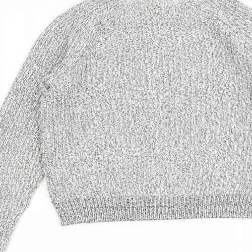 H&M Womens Grey Round Neck Cotton Pullover Jumper Size S