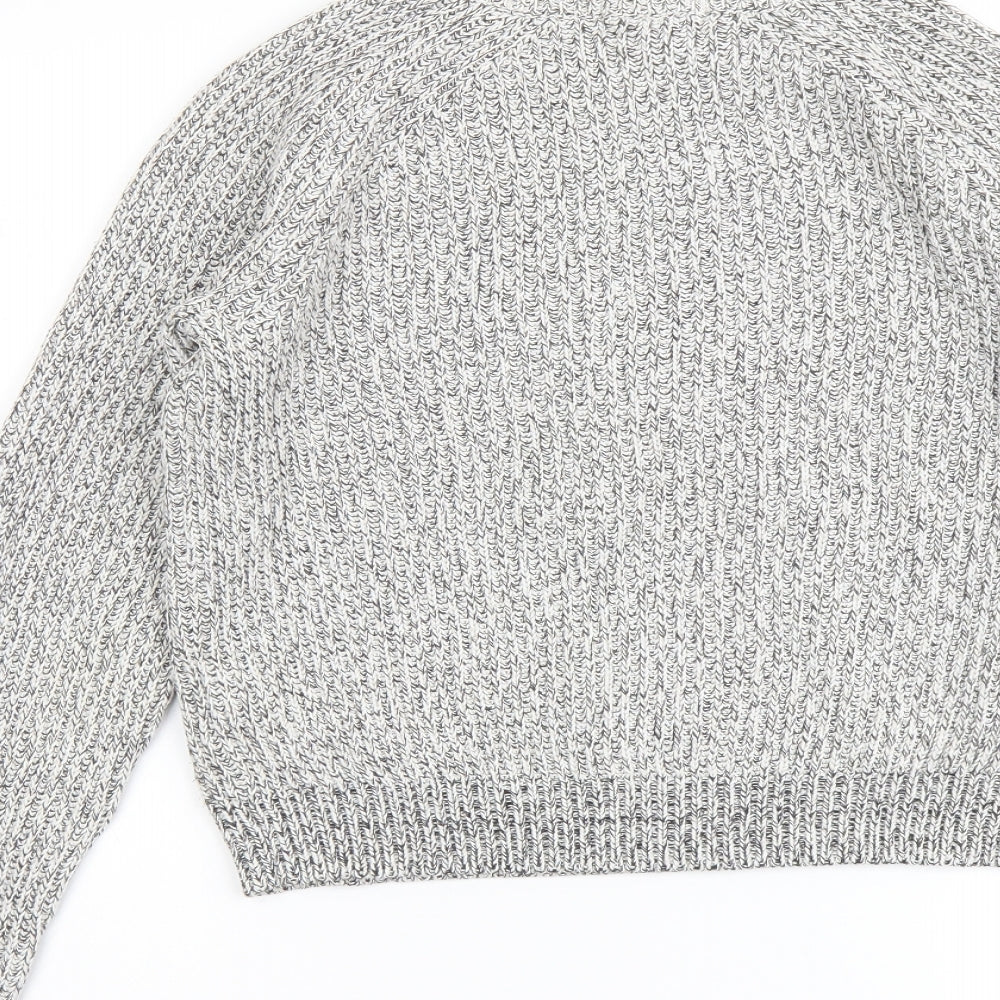 H&M Womens Grey Round Neck Cotton Pullover Jumper Size S