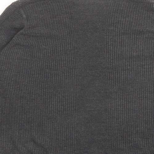 Marks and Spencer Womens Grey V-Neck Acrylic Pullover Jumper Size 18