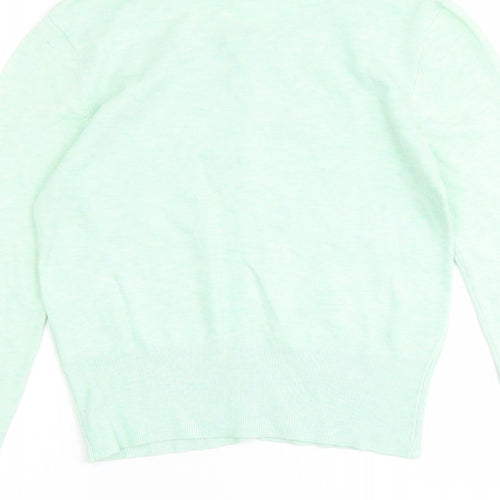 Ana Capri Womens Green Round Neck Viscose Cardigan Jumper Size S
