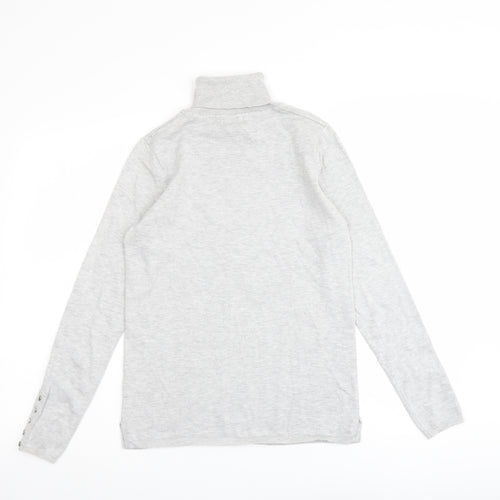 M&Co Womens Grey Roll Neck Viscose Pullover Jumper Size 10