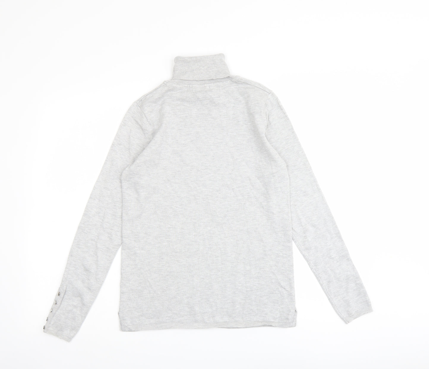 M&Co Womens Grey Roll Neck Viscose Pullover Jumper Size 10