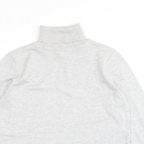 M&Co Womens Grey Roll Neck Viscose Pullover Jumper Size 10