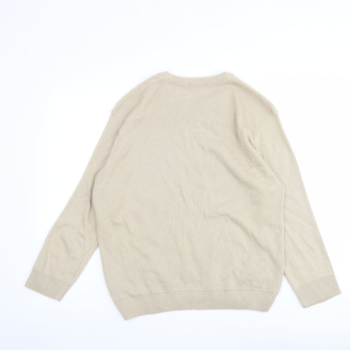 Anne Smith Womens Beige Round Neck Acrylic Pullover Jumper Size L