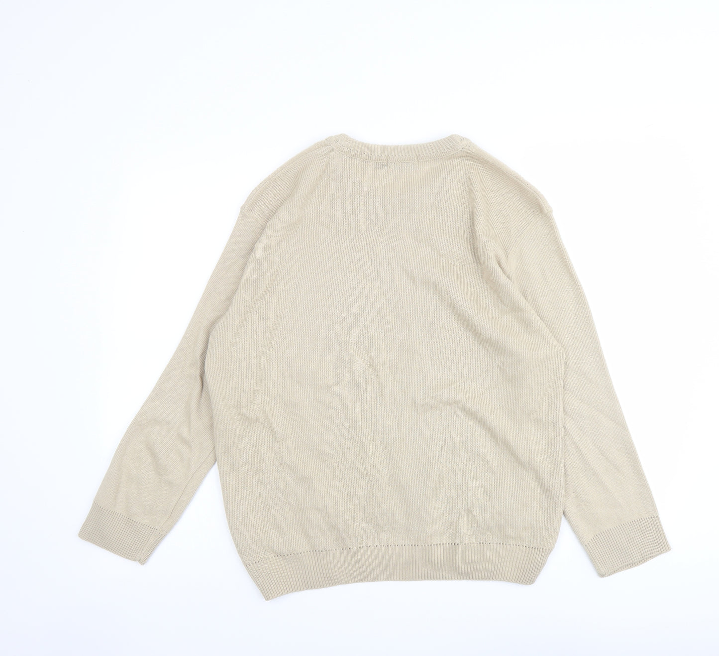 Anne Smith Womens Beige Round Neck Acrylic Pullover Jumper Size L