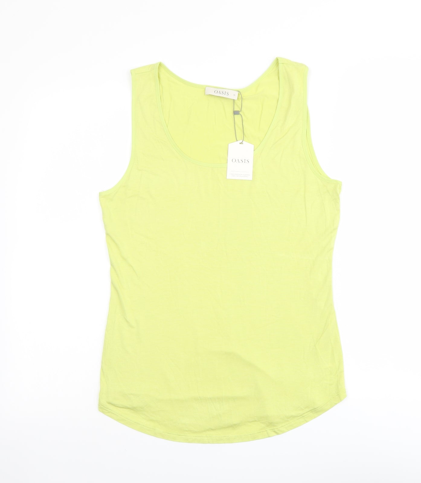 Oasis Womens Green Viscose Basic Tank Size M Scoop Neck