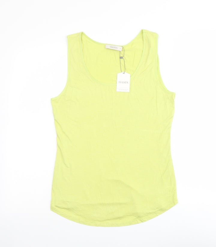 Oasis Womens Green Viscose Basic Tank Size M Scoop Neck