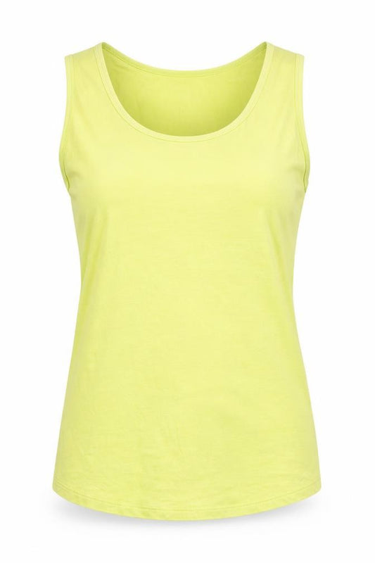 Front view of Oasis women’s green viscose basic tank, size M, scoop neck