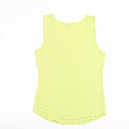 Oasis Womens Green Viscose Basic Tank Size M Scoop Neck